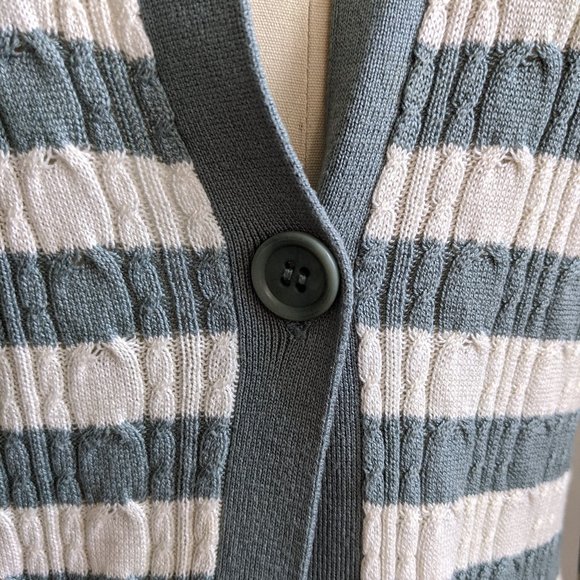 BCBG striped silk one-button cardigan - Picture 2 of 4
